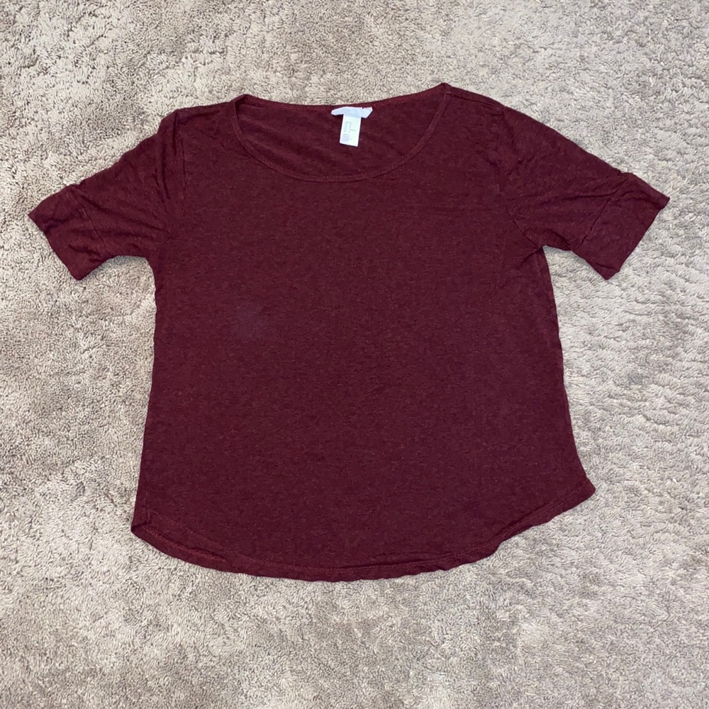 Women’s Burgundy Boxy Tee.